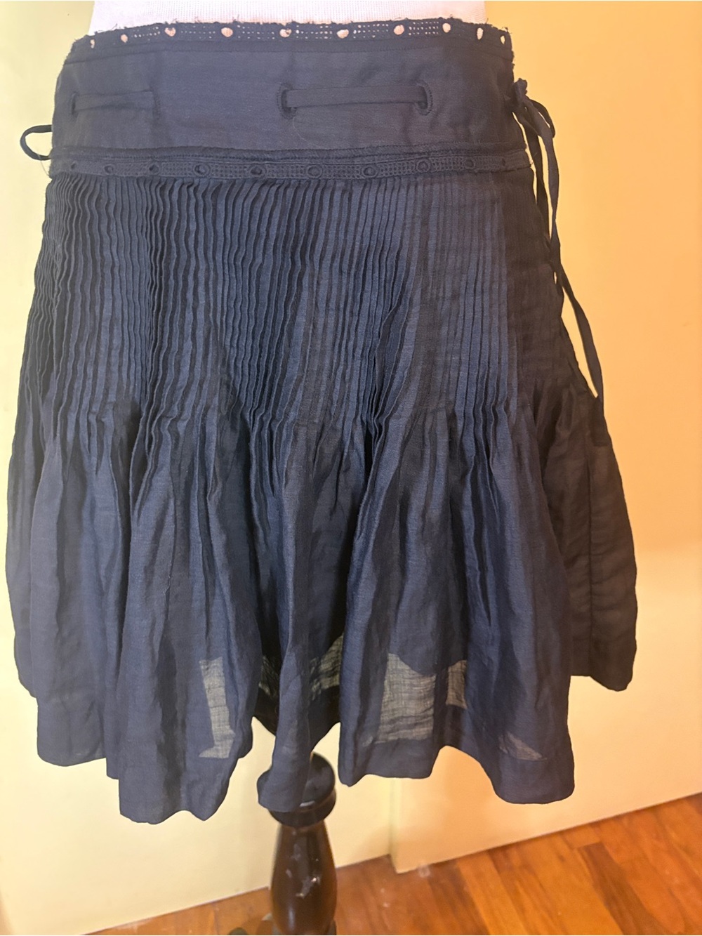 J. Crew Pintuck Tie Side Mini Skirt